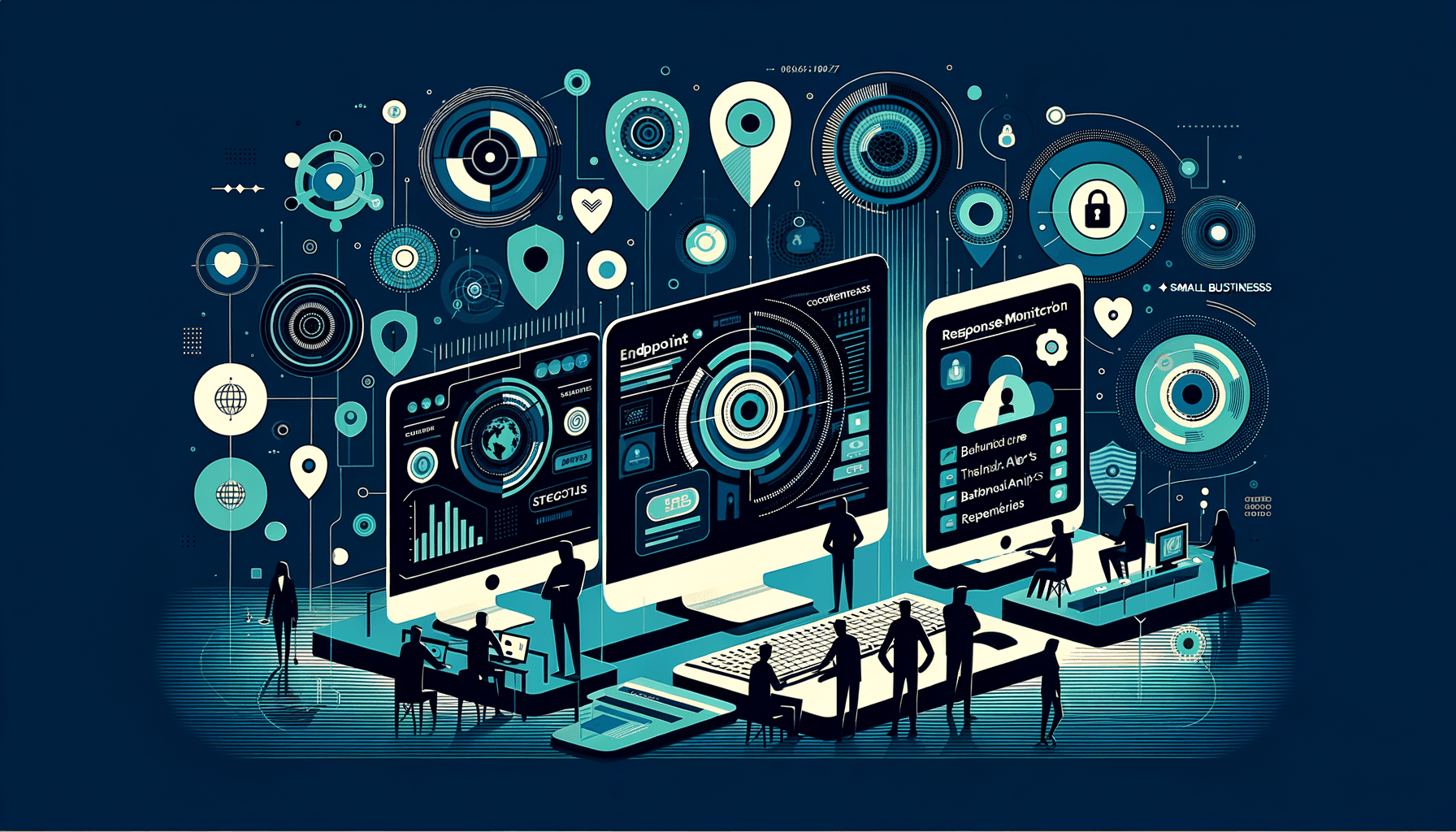 Endpoint detection and response monitoring across business devices with threat alerts