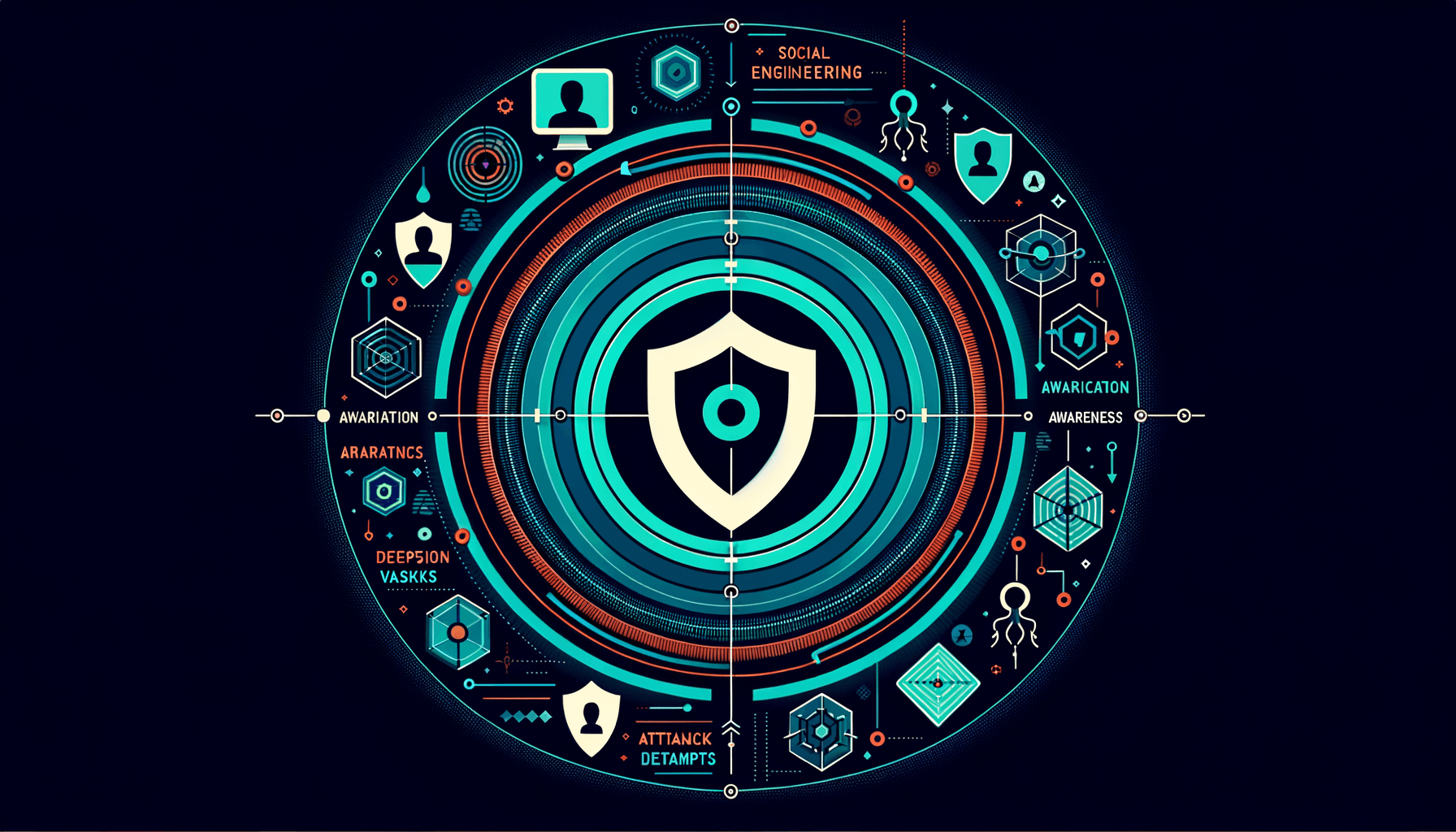 Awareness shield blocking social engineering manipulation vectors and deception patterns