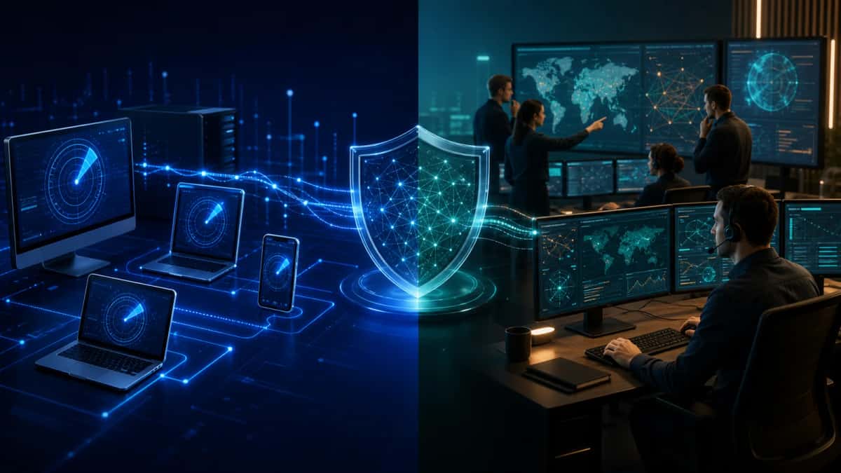 Automated endpoint detection compared with a human-led managed detection and response team